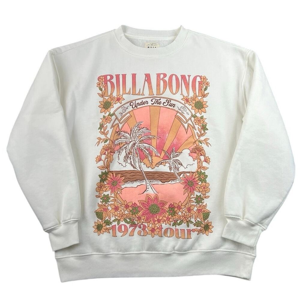Billabong Under The Sun 1973 Tour Graphic Sweatshirt Retro Floral Beach - S